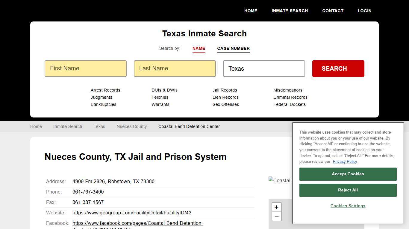 Coastal Bend Detention Center Inmate Records Search, Texas - StateCourts